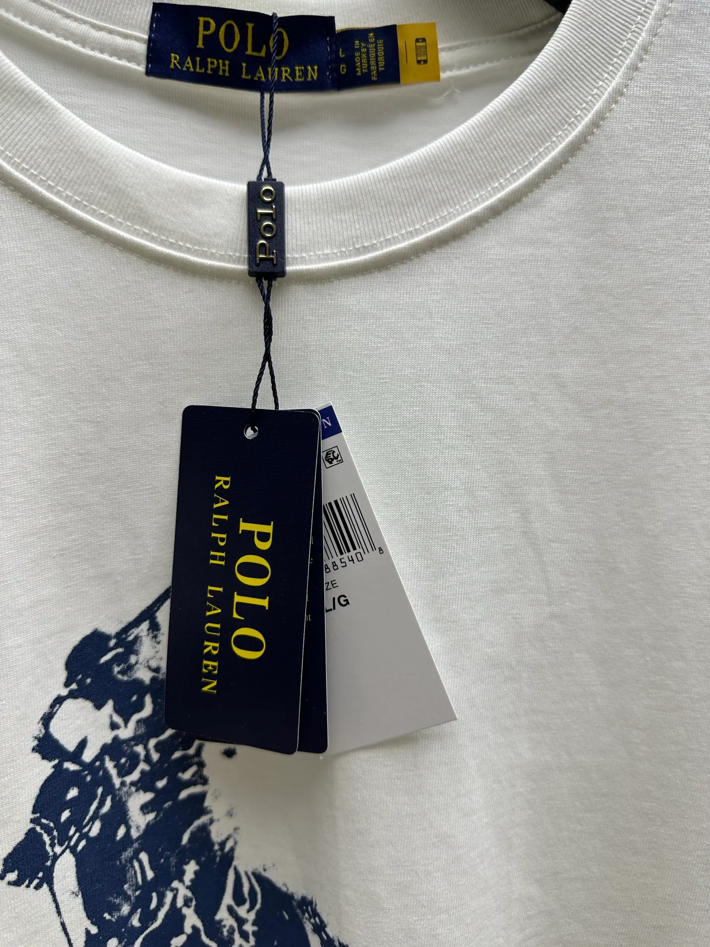P140 #010 Ralph lauren series uses 260G high-definition fabrics, Behringer 1000-needle embroidery restores ZP, complete three-label accessories, color: white, size: S M L XL
